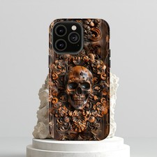 Tough Phone Case Redwood Carved Skull 3D Design. iPhone, Samsung, Google Pixel