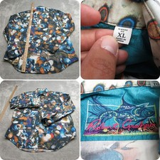 Robert Graham Shirt Mens XL Blue Abstract Classic Flip Cuff Button Down VTG Rare