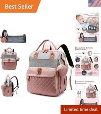 Diaper Bag with Changing Station, Waterproof 3 in 1 Baby Diaper Backpack with...
