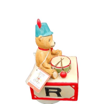 Schmid Teddy Bear Drum Music Box Plays Knick Knack Paddy Whack Gordon Fraser