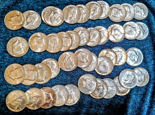 20 - 1965-1969 40% Silver Kennedy Some AU/UNC Half Dollars $10 Face Value