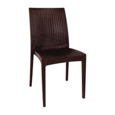 Bolero PP Rattan Bistro Side Chairs Brown (Pack of 4) - GR361