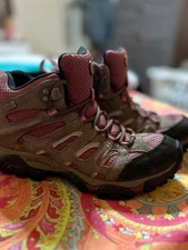 Merrell Moab 2 Mid Waterproof Hiking Boots - Boulder/Blush - Size 6
