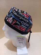 Save the Day Emergency Men's Skull/Chemo Surgical Scrub Hat/Cap Handmade