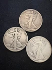 1919 P, D, S Walking Liberty Half Dollars Scarce Fine to Fine Plus