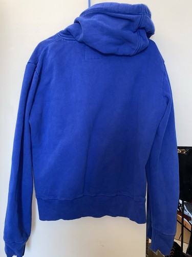 SuperDry Mens Vintage Black Label Trade Mark. Japan Blue Hoodie Size L - Picture 2 of 5