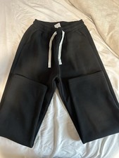 Black 100 Polyester Women's Sweatpants Size S Drawstring Waist Pockets