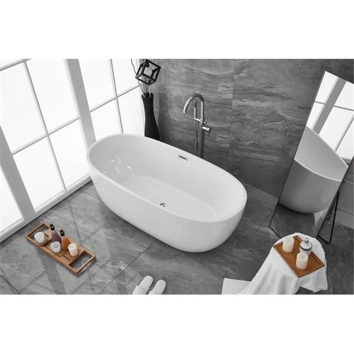 Elegant Decor Allegra 67" Iron and Nylon Soaking Roll Top Bathtub in White - Picture 8 of 8