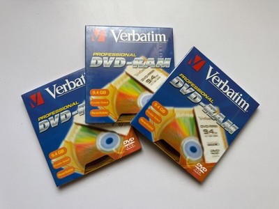 3x Verbatim Professional DVD-RAM 9.4 GB   Double Sided   Rewritable   NEU & OVP
