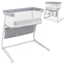 Bedside Crib w/Mattress 5-Level Adjustable for Infants Safe Co-Sleeping