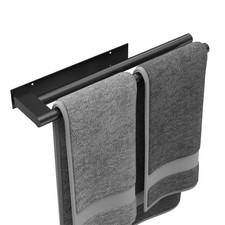 15 Inch Self Adhesive Towel Bar Stainless Steel Wall Mounted Rack Matte Black RV