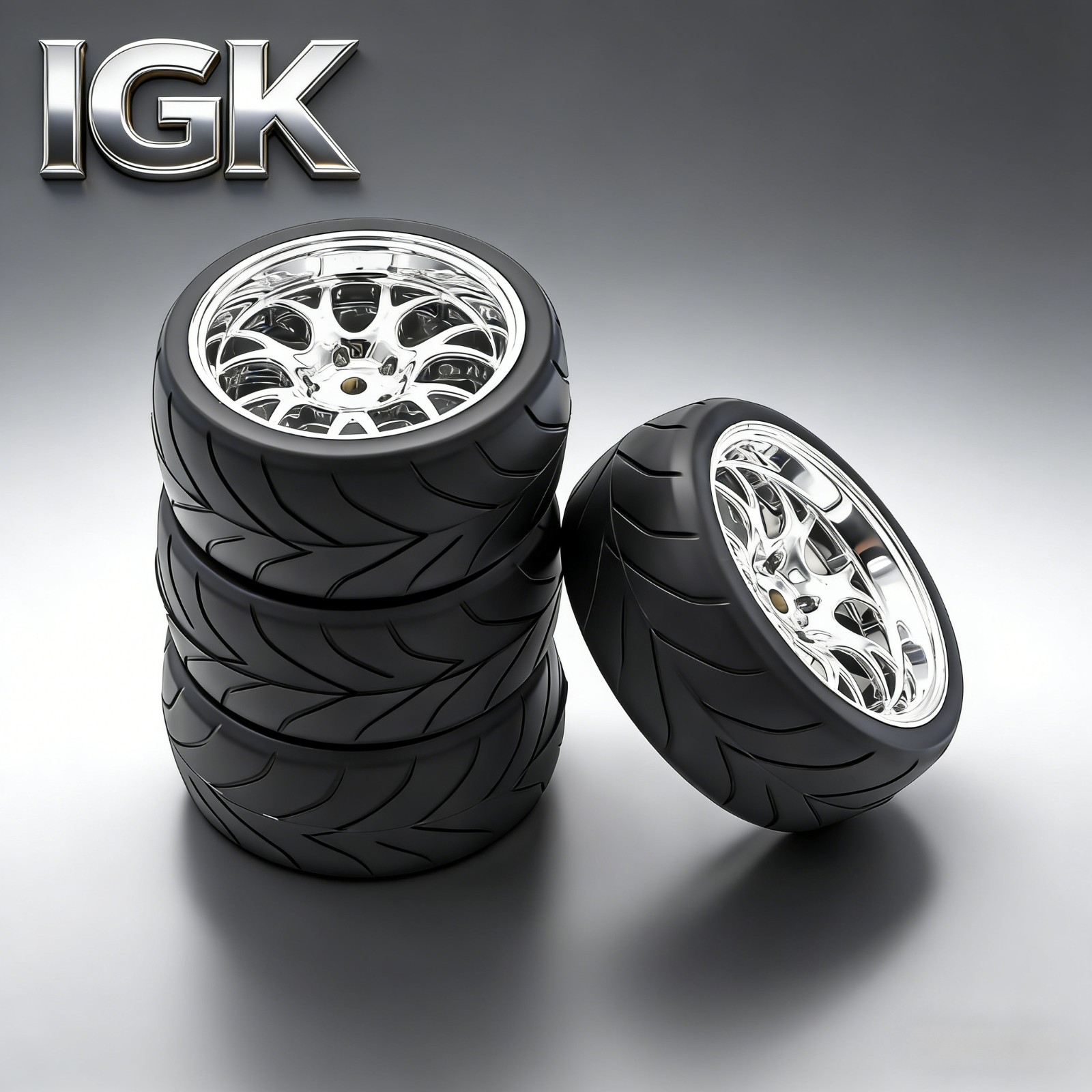 4PCS 1/10 On Road Drift Tires & Wheels for Redcat HPI Tamiya HSP RC Touring Car
