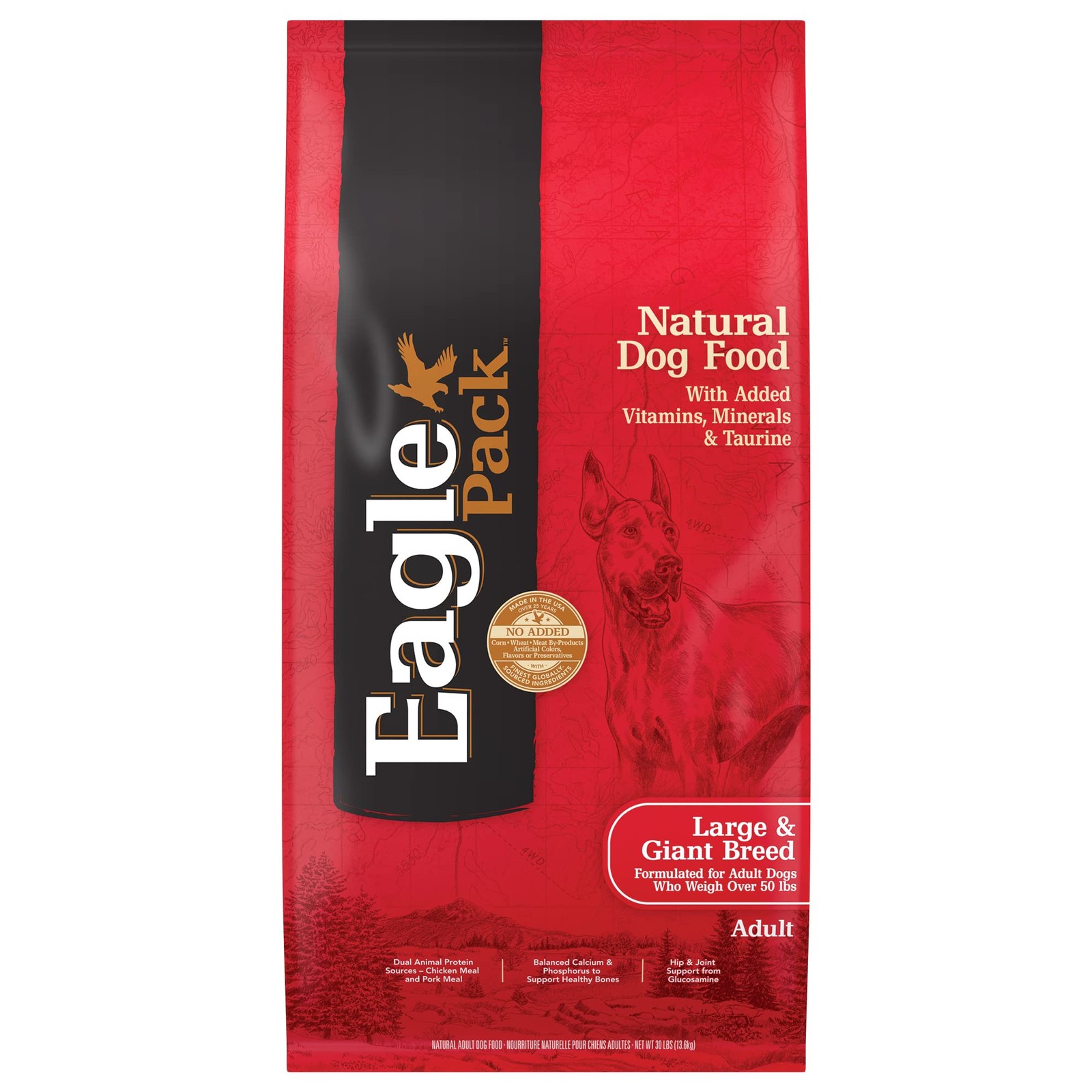 Eagle Pack Natural Dry Large Breed Dog Food, Chicken  Pork, 30-Pound Bag