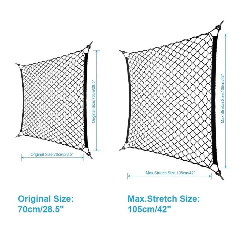 9 MOON - 4 ganchos red de carga para maletero de coche - organizador de almacenamiento de malla - ajuste universal Foto 4 de 4