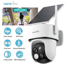 Wansview Dual Lens Wireless Solar Security Camera WiFi IP Outdoor AI Detection
