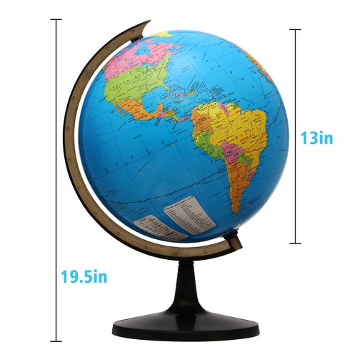 World Globe Earth Map Rotating Geography Ocean Classroom Learning Desktop Home - Picture 10 of 12