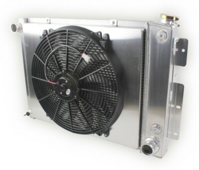 4 Row Aluminum Radiator +Shroud Fan For 1967-1969 Chevy Camaro Pontiac Firebird