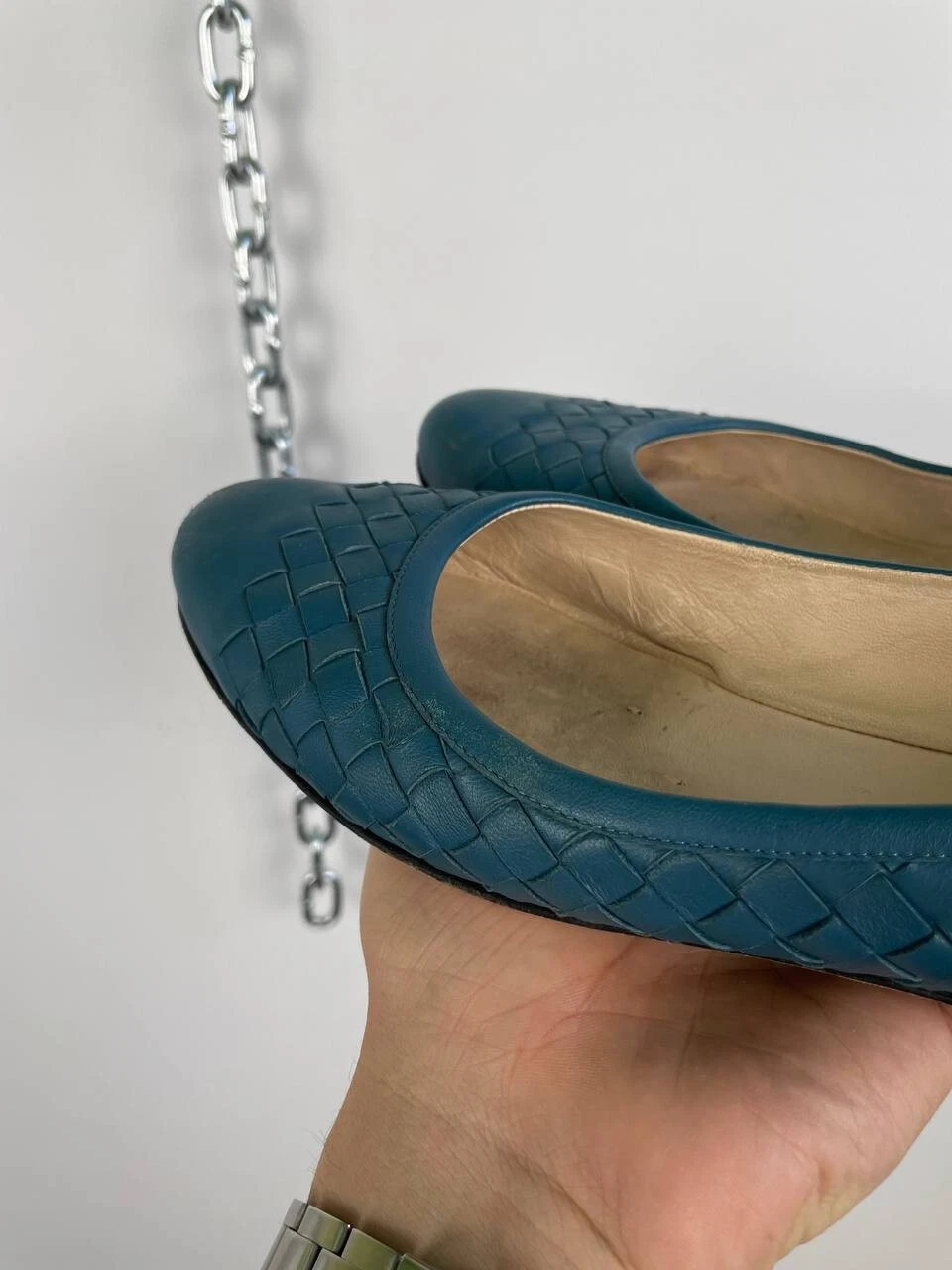 Ballerine Bottega Veneta Intrecciato Intrecciato Pelle Blu Italia