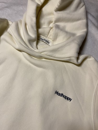 Madhappy Hoodie Size L Light Cream/white Heavyweight Cotton Premium Sweatshirt