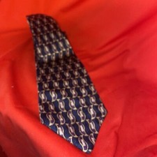 Henry Grethel Geometric Neck Tie 100% Silk Made In USA-57” X 4”- Estate Find