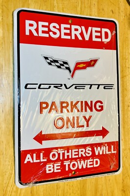Vintage Corvette Tin Sign - 8x12 Inch Garage Decor, Man Cave Wall Art
