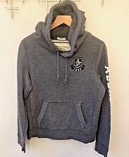 Abercrombie Fitch Muscle Pullover Hoodie Large Fits Med Gray Spellout Y2K