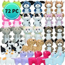 72 Pc Small Bulk Stuffed Animals 7 to 9 Inch - Kids Prizes, GiveAways, Favors