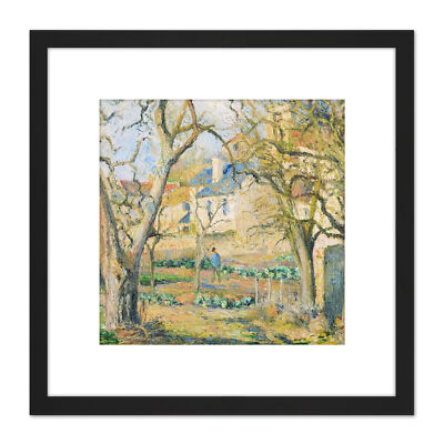 Pissarro Gemüsegarten Gemälde quadratisch gerahmt Wandkunst 8 x 8 Zoll