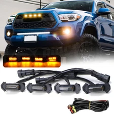 4pcs Raptor Style Amber Grille Light LED DRL For Toyota Tacoma TRD Pro 2016-2021