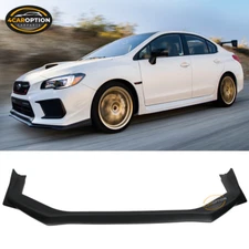 Fits 15-21 Subaru WRX STI Front Bumper Lip Spoiler V2 Style  Matte Black