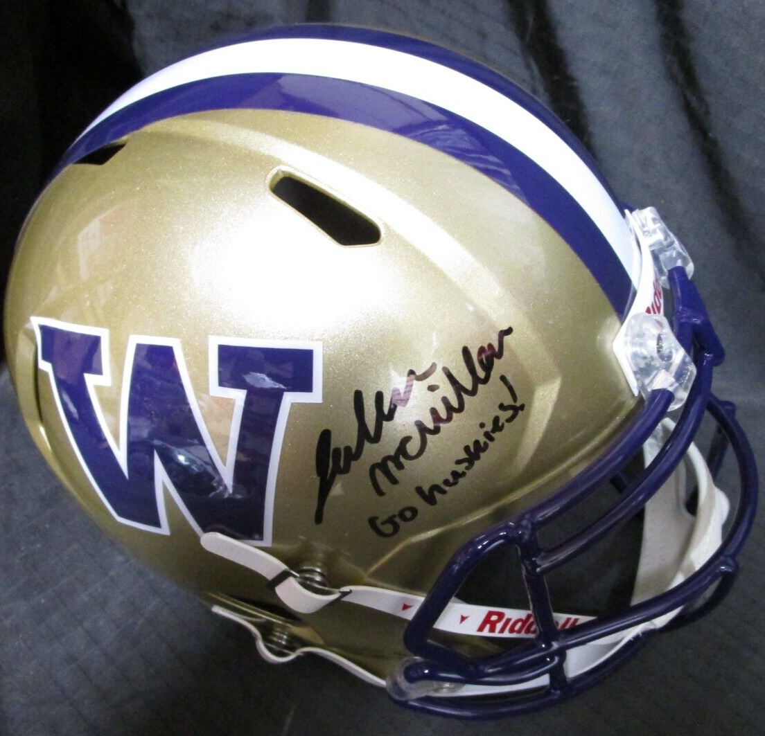 Jalen McMillan Autographed Signed Washington Huskies FULL SIZE HELMET BECKETT QR AD27843 