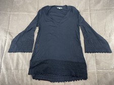 O'Neill Saltwater Solids Womens Size L Black Long Sleeve Swim Cover Up