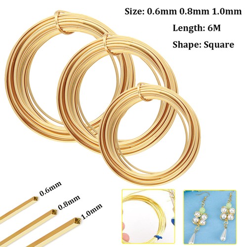 Square brass wire Diameter 0.6mm/0.8mm/1.0mm For Craft Line Jewelry Making DIY - Picture 2 of 18