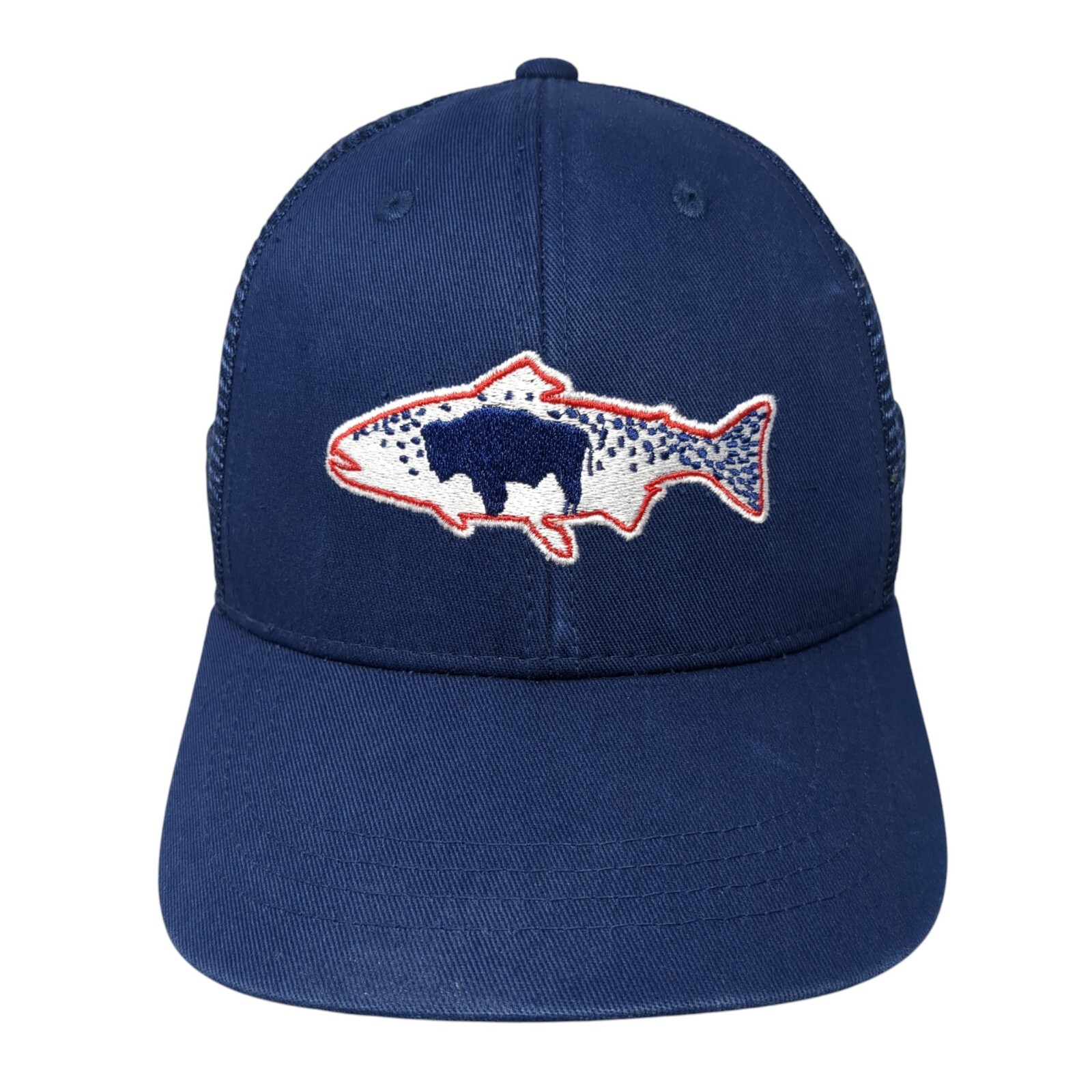 JD High Country Outfitters Jackson WY Snapback Trucker Hat Blue OS Mesh Back