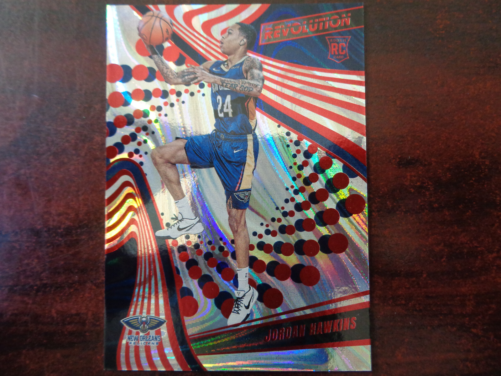 2023-24 Revolution Jordan Hawkins #'ed 59/199 RED SWIRL Rookie Card-PELICANS