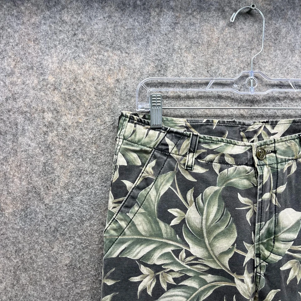 Брюки женские Lucky Brand 8/29 зеленые с цветочным узором китайские военные укороченные джунгли сделано в США - Изображение 3 из 4