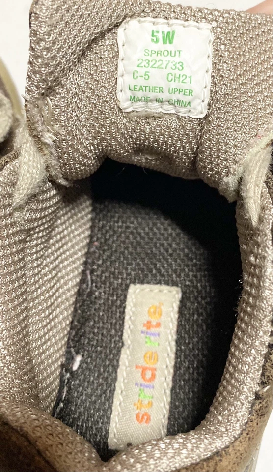 Stride Rite коричневый кожаный росток ребенка ясельного возраста обувь для мальчиков 5 Вт - Изображение 2 из 4