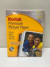 KODAK Premium Photo Paper High Gloss 8.5"x11" 50 Count Inkjet Printers NEW