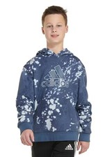 adidas Big Boys Fleece Hoodie, tie dye light navy size XL 18/20 - NWT