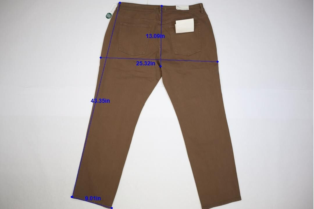 【mnem】Warp cut pants Warp Weft ORD Chicago Straight Fit Stretch Jeans Mocha Brown