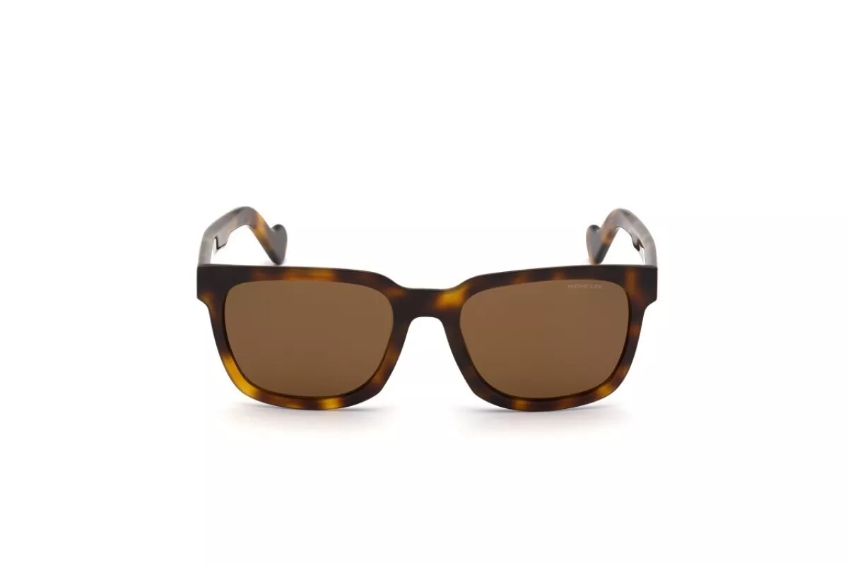 Moncler ML 0174 52H Brown Tortoise Polarized Plastic Sunglasses 