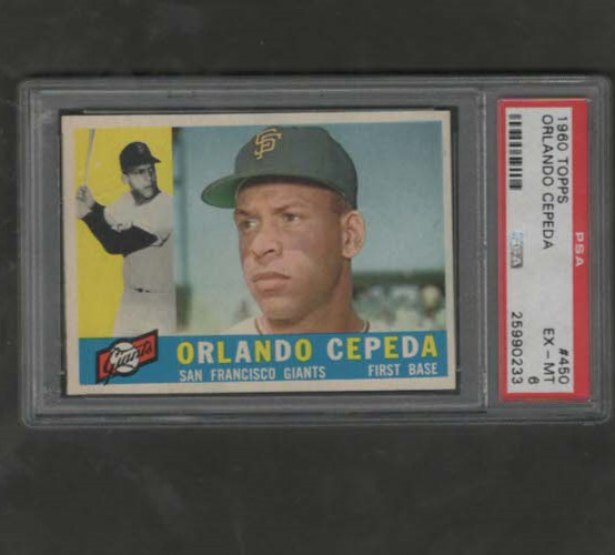 1960 Topps Baseball  Orlando Cepeda # 450 PSA 6 Ex.-Mint - SET BREAK!