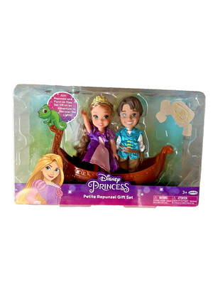 Disney Tangled Princess Rapunzel and Flynn Rider Gondola Boat Petite Doll Set