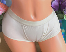 223 ROUNDERBUM Size XL Ivory Beige Lifting Seams Sheer HIps Boyshort Panty
