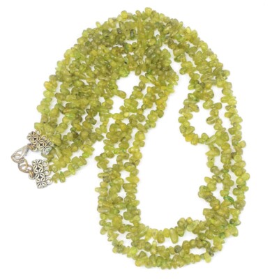 363,00 kt Peridot 3 Linien Tropfenform Perlen schöne Halskette AK 16 E547