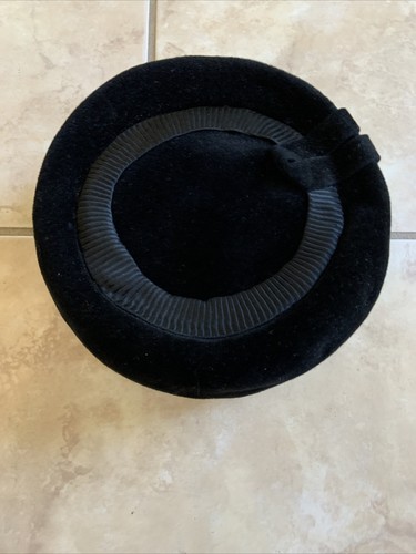 Cappello portapillole PICCARDIA vintage anni 50/60 - Francia nero velluto morbido - Foto 2 di 8