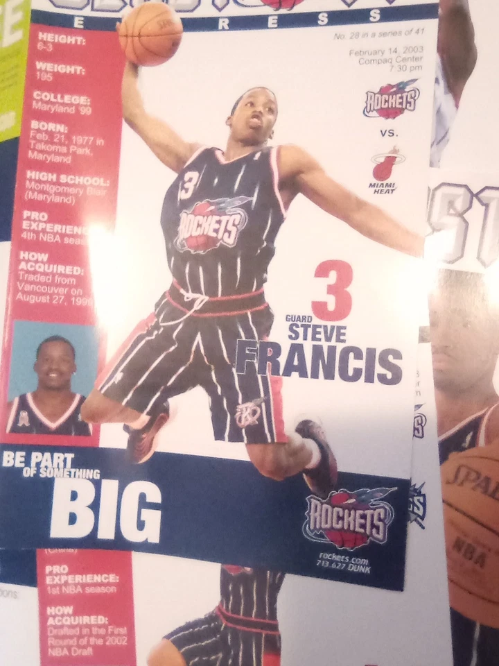 NBA HOUSTON ROCKETS BLASTOFF gameday program LOT(10)YAO MING, 2002-2003 - Image 4 of 4