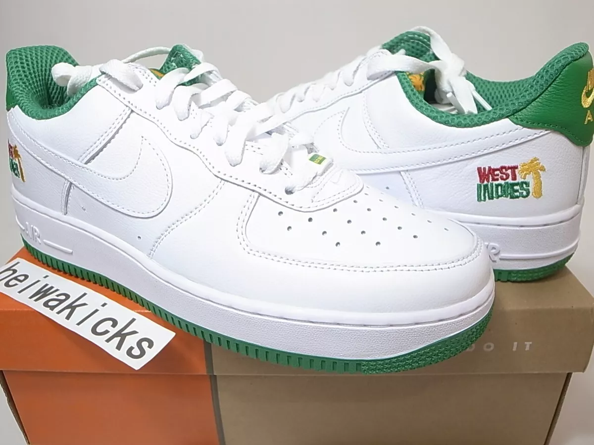 2022 NIKE AIR FORCE 1 LOW RETRO QS WEST INDIES WHITE GREEN DX1156-100 US8.5