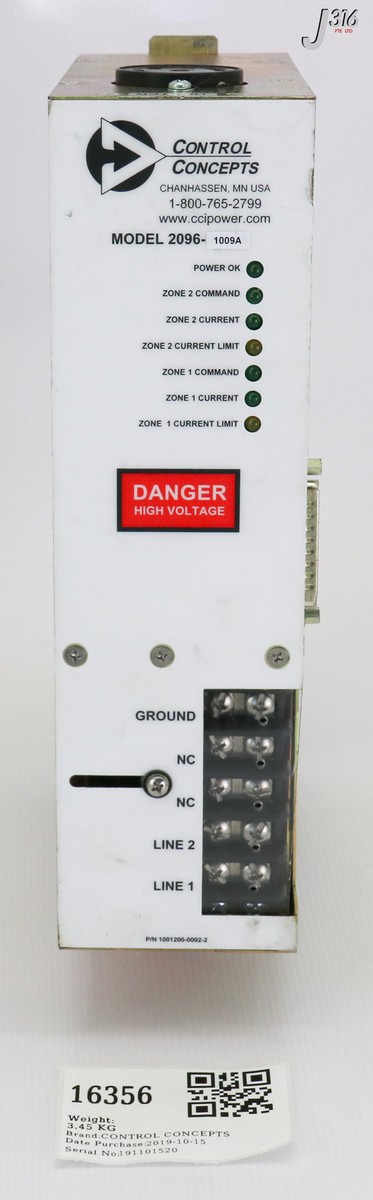 16356 CTRL CONCEPTS SCR POWER CTLR 1PHASE 50/60HZ AMAT PN:0190