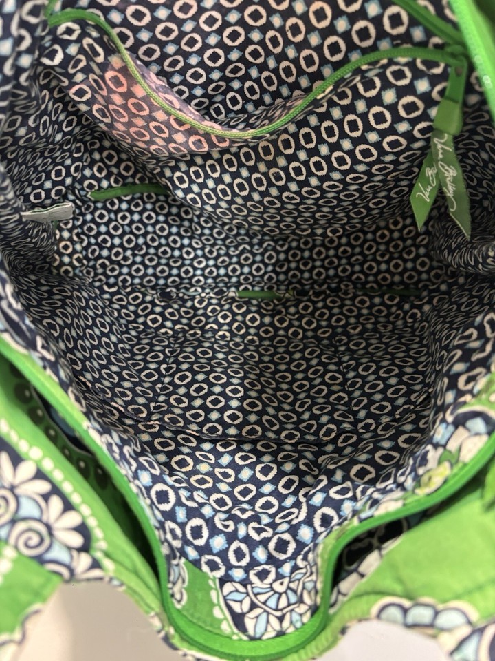 Vera Bradley Cupcake Green Retro Tote Purse Quilted Hobo Bag Geo
